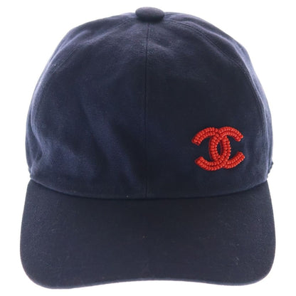 Chanel CC Logo Beaded Cap Navy — view 4