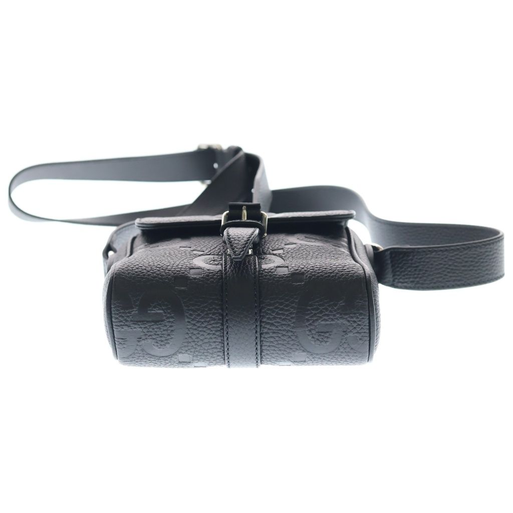 Gucci Jumbo GG Leather Small Messenger Shoulder Bag Silver Black — view 4