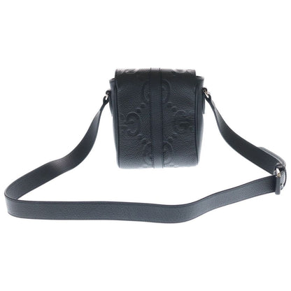 Gucci Jumbo GG Leather Small Messenger Shoulder Bag Silver Black — view 2