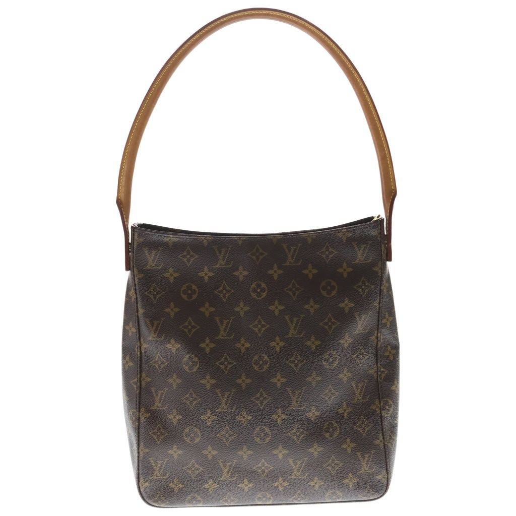 Louis Vuitton Monogram Looping GM Shoulder Bag Brown Leather Gold — view 2