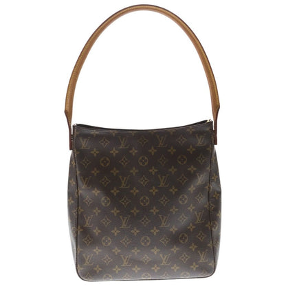 Louis Vuitton Monogram Looping GM Shoulder Bag Brown Leather Gold — view 2