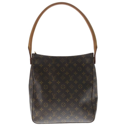 Louis Vuitton Monogram Looping GM Shoulder Bag Brown Leather Gold