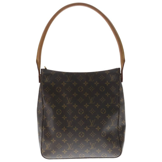 Louis Vuitton Monogram Looping GM Shoulder Bag Brown Leather Gold