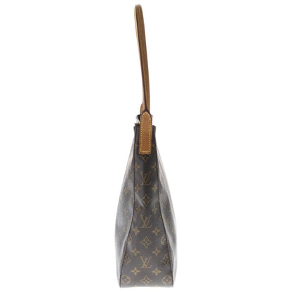 Louis Vuitton Monogram Looping GM Shoulder Bag Brown Leather Gold — view 3