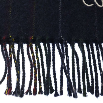 Loewe Anagram Striped Fringe Scarf Navy — view 3