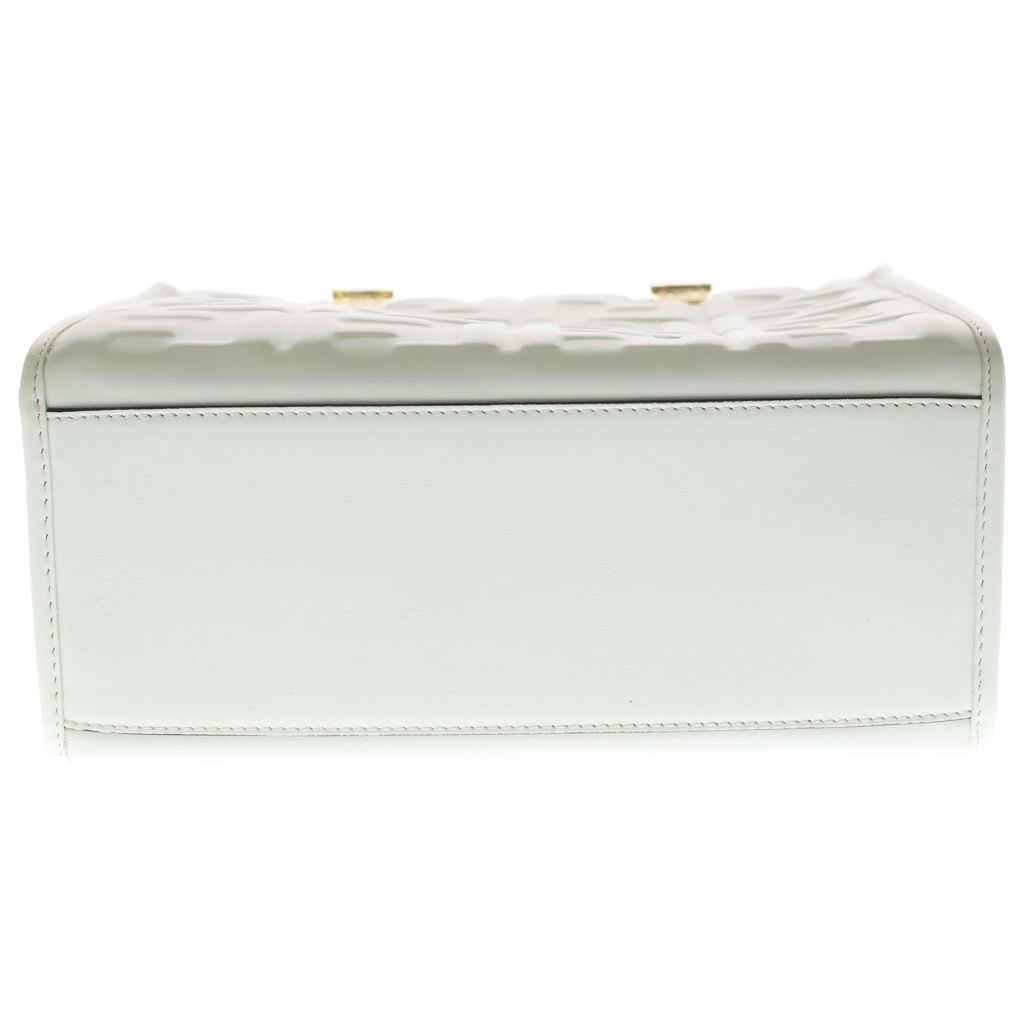 Fendi Sunshine Small Tote 2-Way Shoulder Bag White Calf Gold — view 4