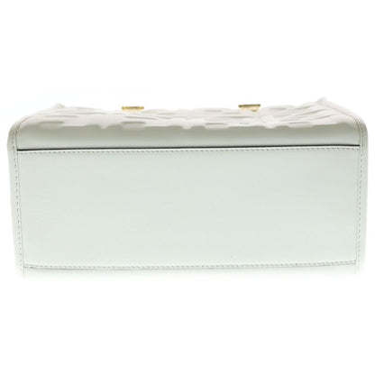 Fendi Sunshine Small Tote 2-Way Shoulder Bag White Calf Gold — view 4