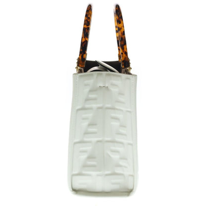 Fendi Sunshine Small Tote 2-Way Shoulder Bag White Calf Gold — view 3