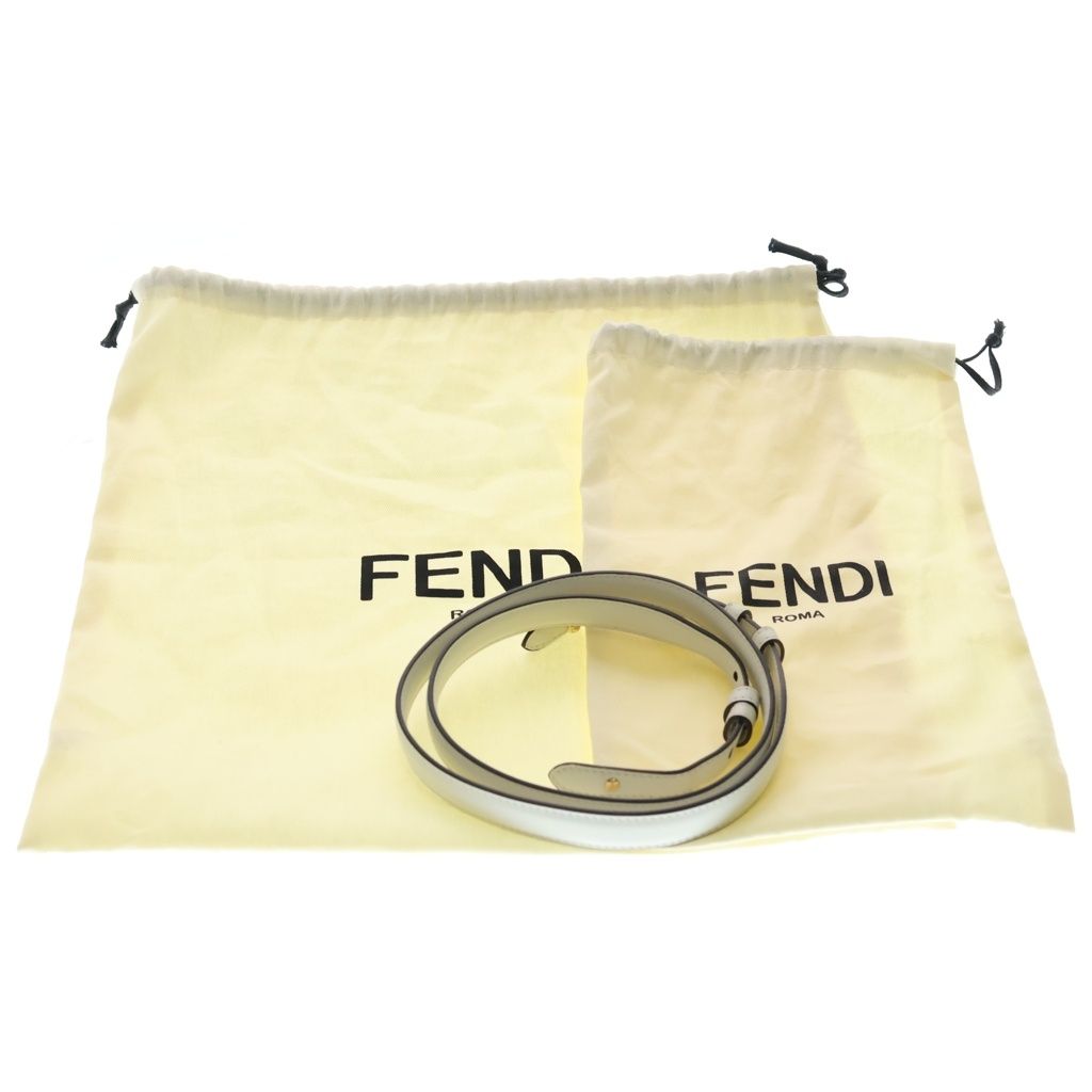 Fendi Sunshine Small Tote 2-Way Shoulder Bag White Calf Gold — view 6