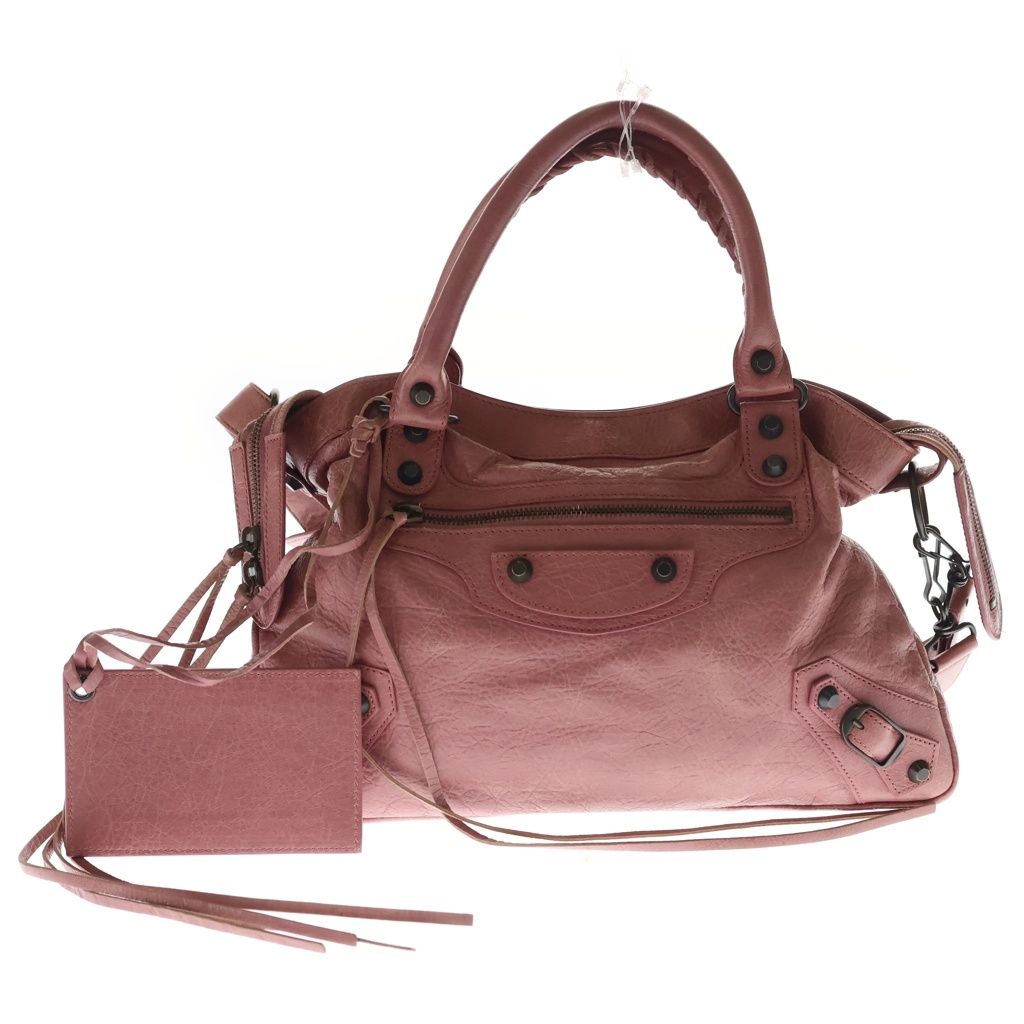 Balenciaga the Town 2-Way Shoulder Bag Pink Leather Gold