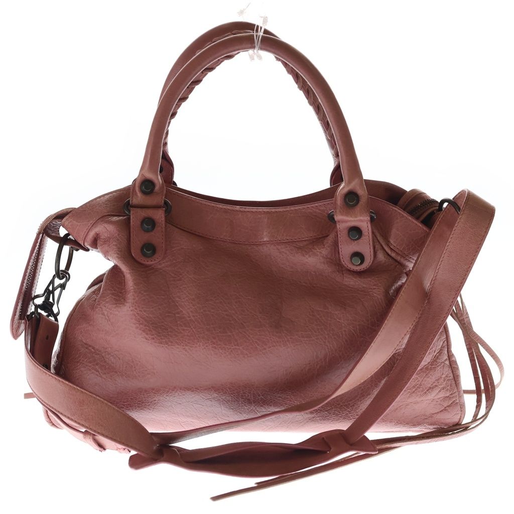 Balenciaga the Town 2-Way Shoulder Bag Pink Leather Gold — view 2