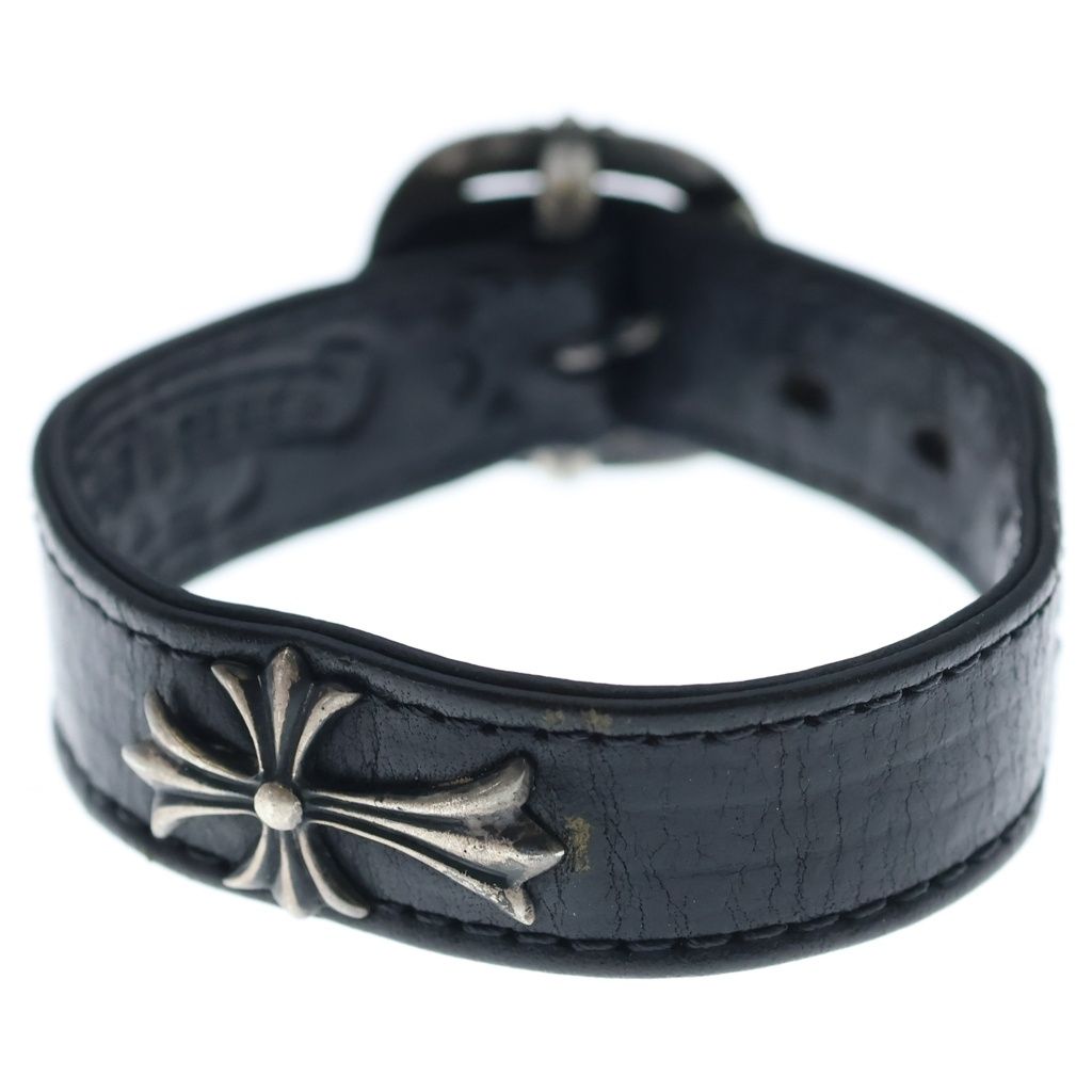 Chrome Hearts Tiny Ch Cross Decoration Gunslinger Leather Bracelet Black — view 2