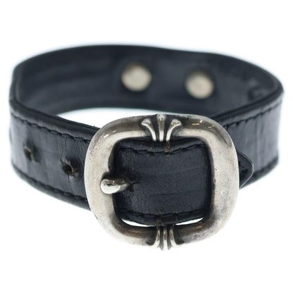 Chrome Hearts Tiny Ch Cross Decoration Gunslinger Leather Bracelet Black — view 4