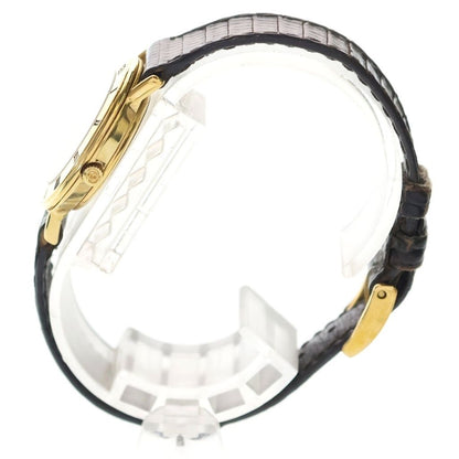 Gucci Leather Gold Dial Two Stitches Watch Black — view 3
