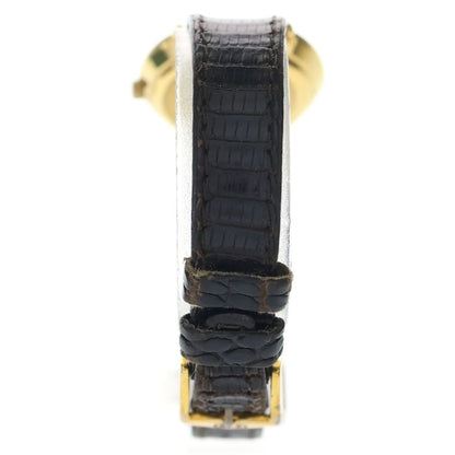 Gucci Leather Gold Dial Two Stitches Watch Black — view 2