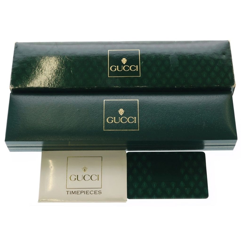 Gucci Leather Gold Dial Two Stitches Watch Black — view 6
