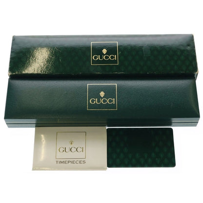 Gucci Leather Gold Dial Two Stitches Watch Black — view 6