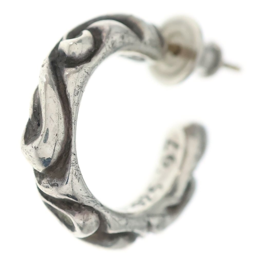 Chrome Hearts Hoop Scrool Scroll Earrings Silver