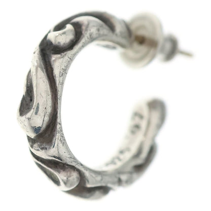 Chrome Hearts Hoop Scrool Scroll Earrings Silver