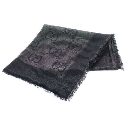 Gucci GG Lame Jacquard Shawl Monogram Scarf Black