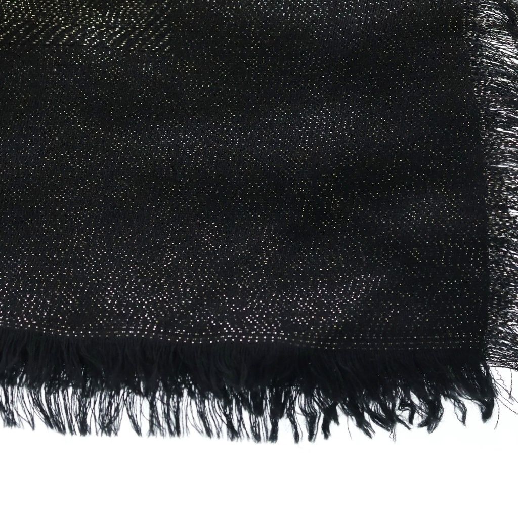 Gucci GG Lame Jacquard Shawl Monogram Scarf Black — view 3