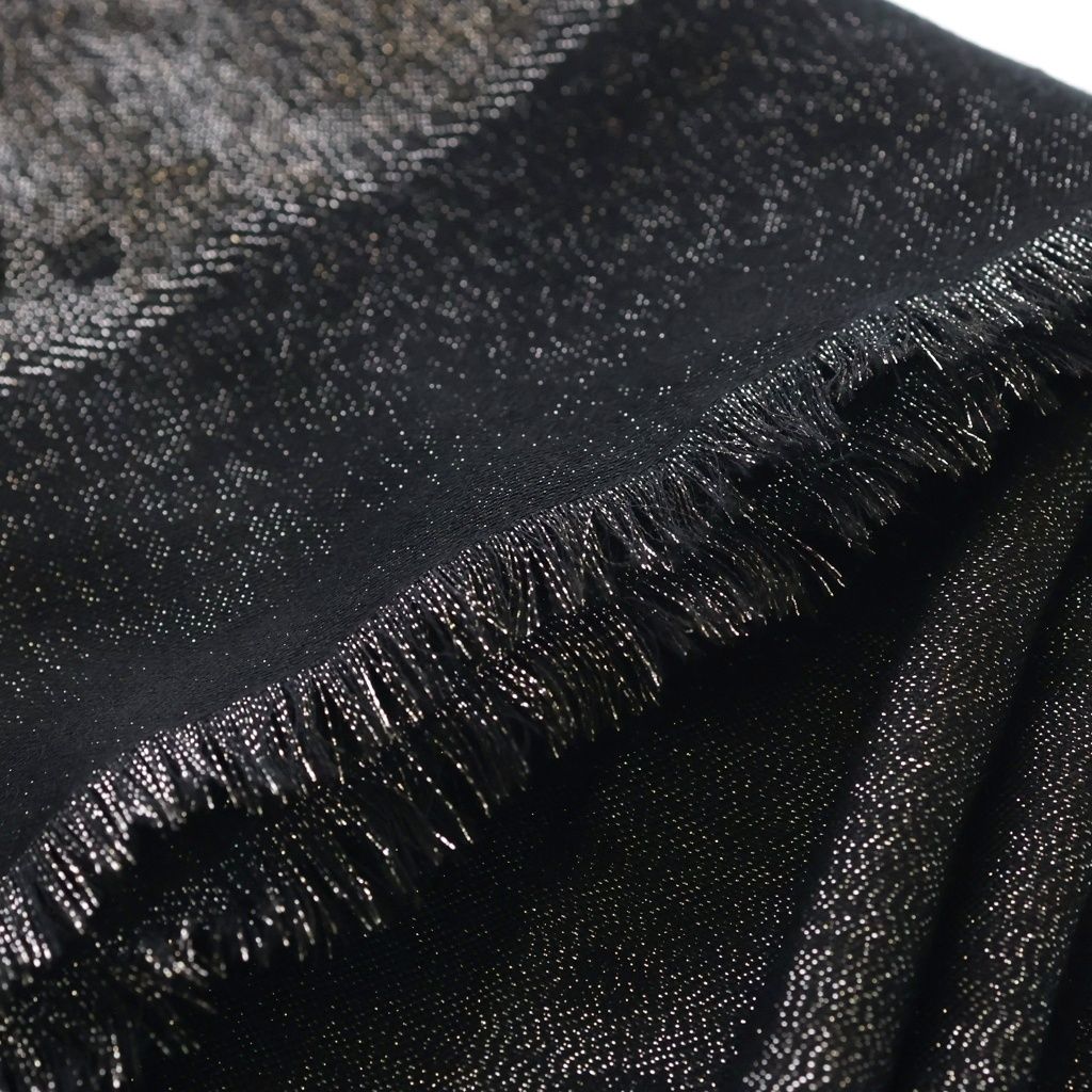 Gucci GG Lame Jacquard Shawl Monogram Scarf Black — view 6