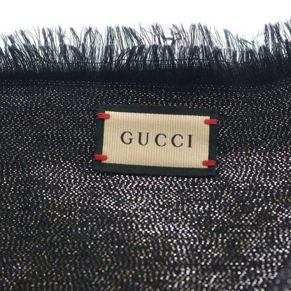 Gucci GG Lame Jacquard Shawl Monogram Scarf Black — view 4