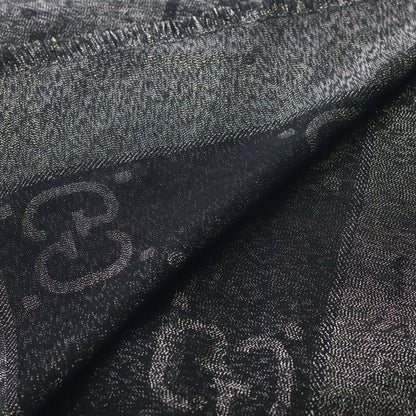 Gucci GG Lame Jacquard Shawl Monogram Scarf Black — view 5