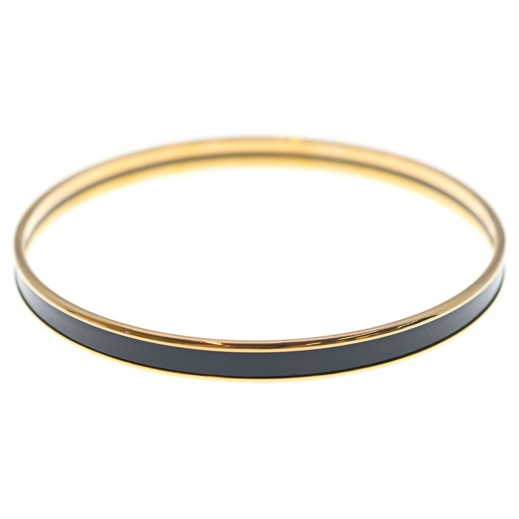 Hermes Uni Bangle Bracelet Black Gold — view 4