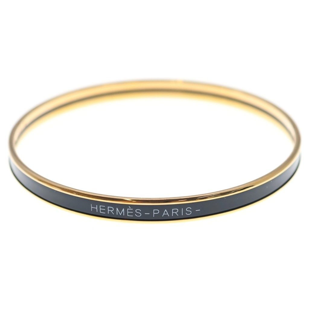 Hermes Uni Bangle Bracelet Black Gold