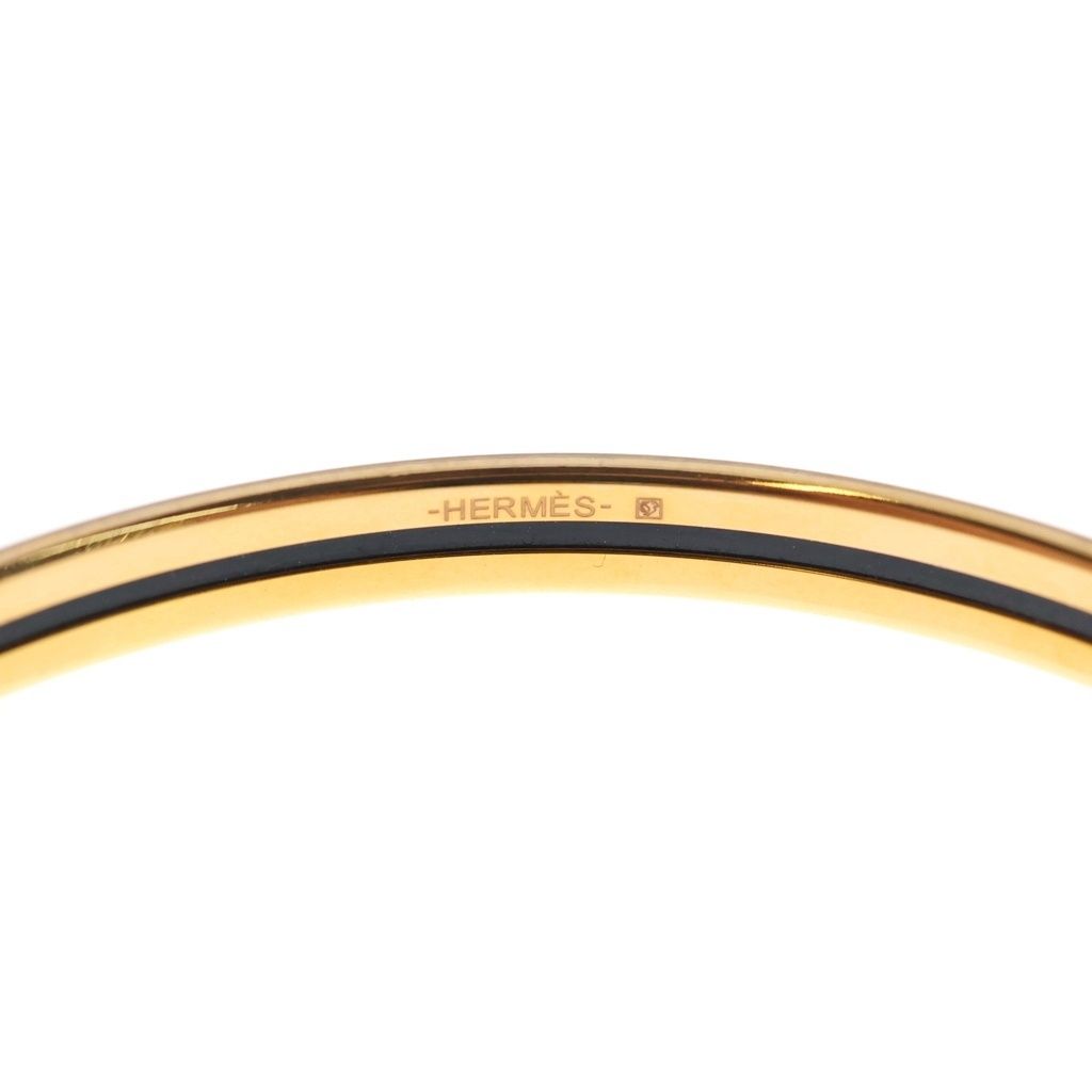 Hermes Uni Bangle Bracelet Black Gold — view 5