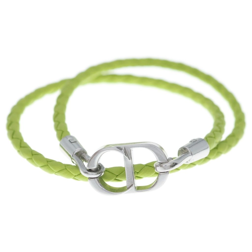 Dior CD Icon Blade Leather Double Bracelet Green — view 4