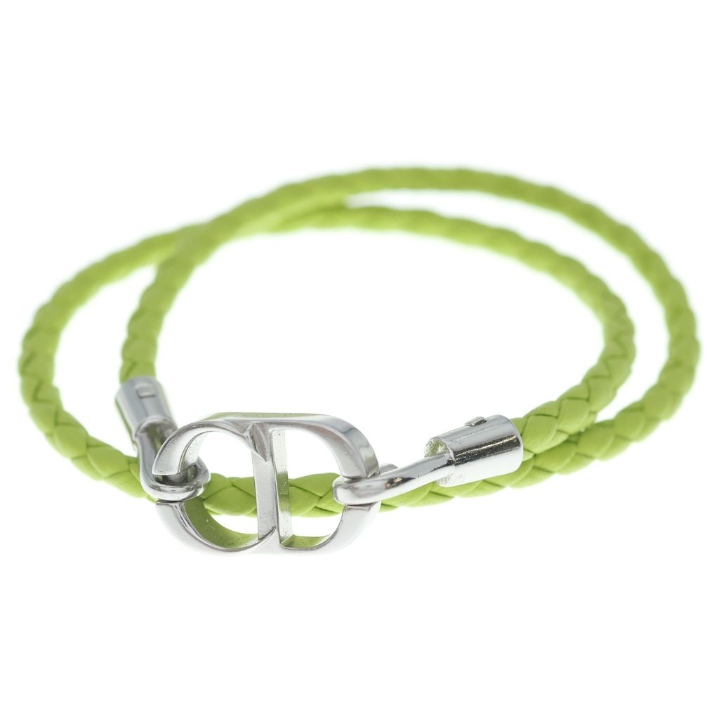 Dior CD Icon Blade Leather Double Bracelet Green