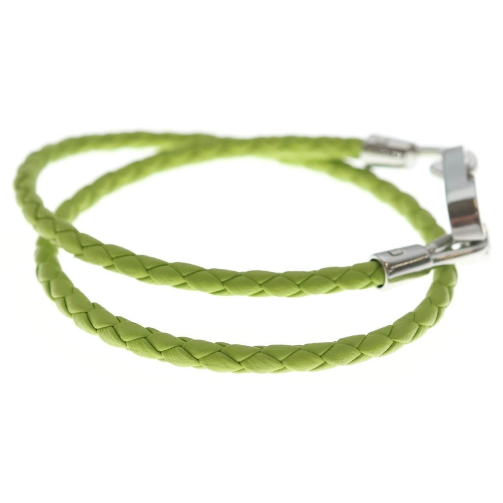 Dior CD Icon Blade Leather Double Bracelet Green — view 3