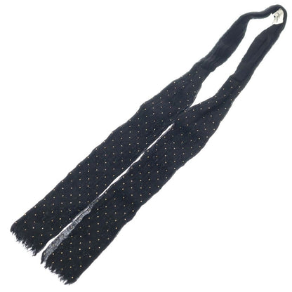 Saint Laurent Paris Petite Cravate Plume Scarf Studded Cravat Wool Bowtie Black — view 2