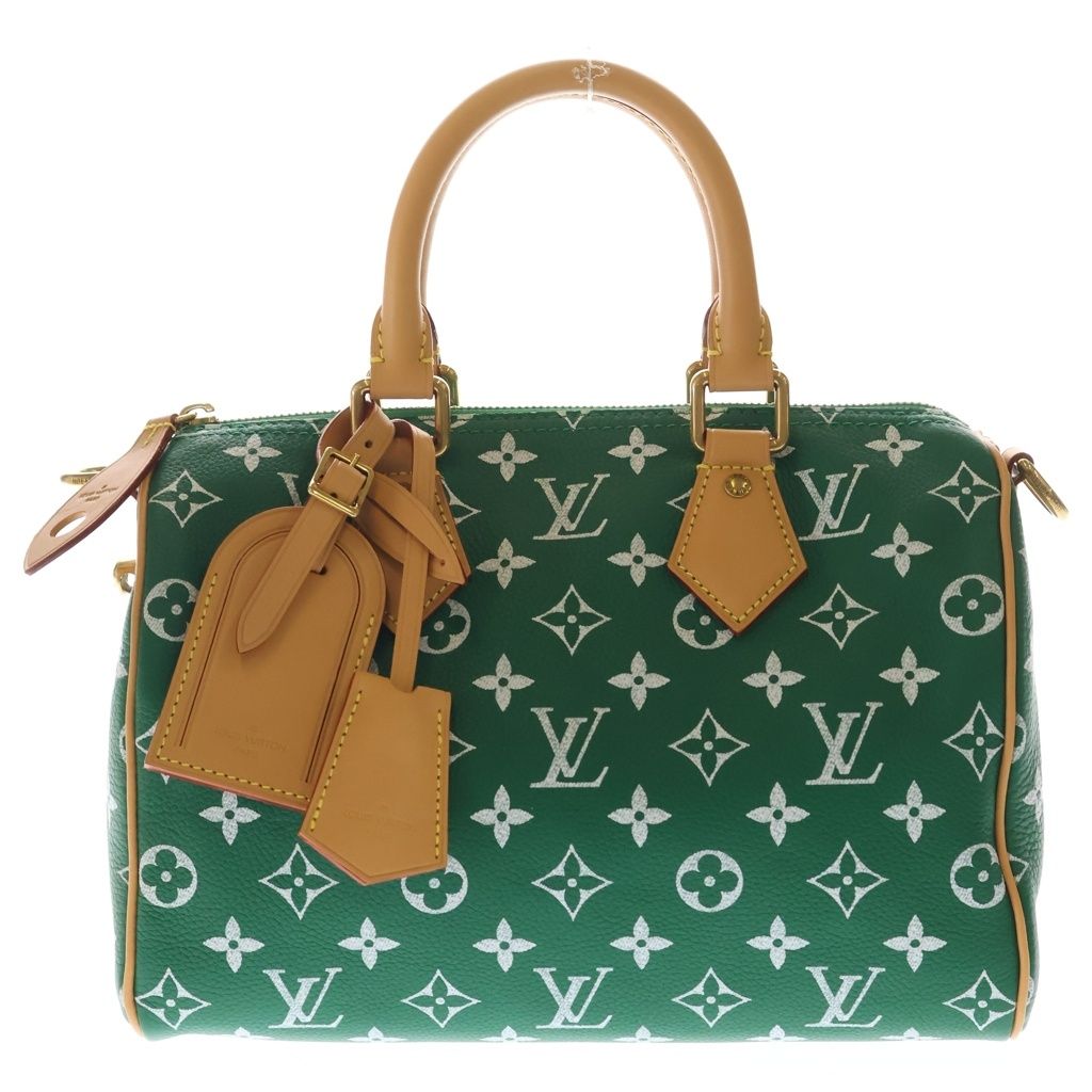 Louis Vuitton Monogram Speedy Bandouliere 32 2-Way Boston Bag Brown Green