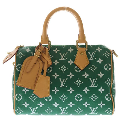 Louis Vuitton Monogram Speedy Bandouliere 32 2-Way Boston Bag Brown Green