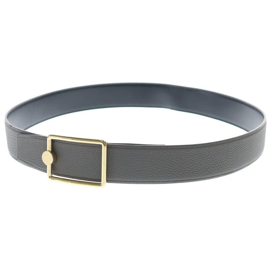 Hermes Oscar Series Gold Togo Reversible Leather Belt Gray Black