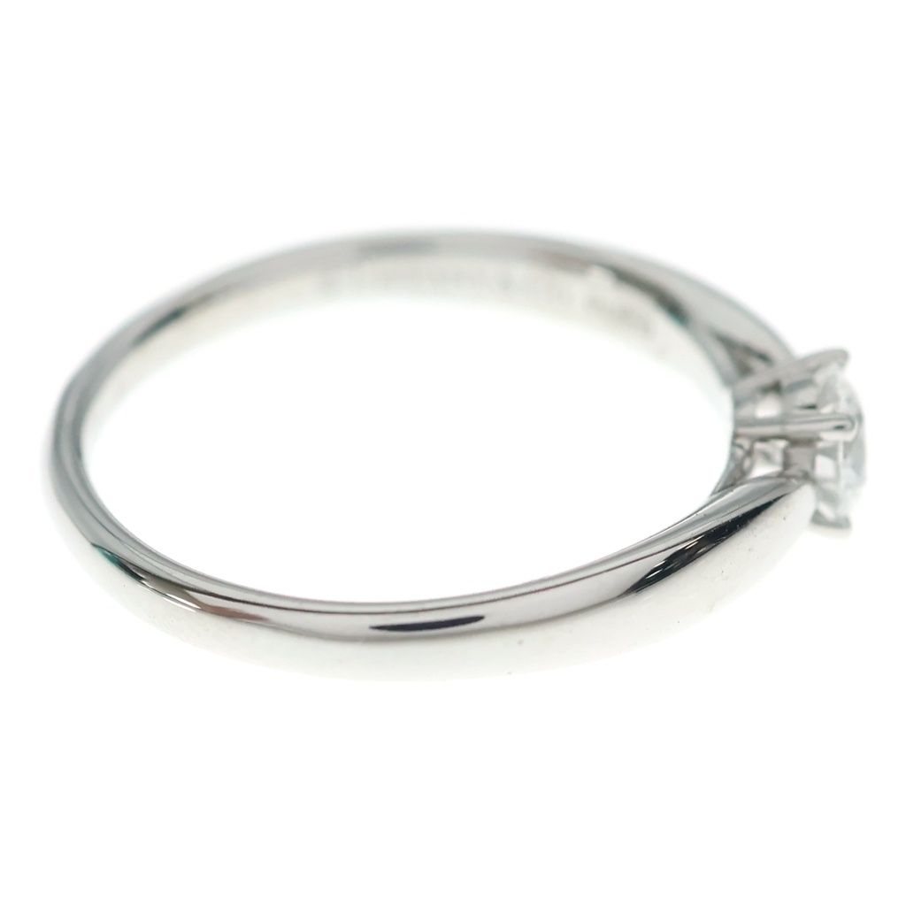 Tiffany & Co Harmony Solitaire Engagement Diamond Platinum Ring Silver — view 3