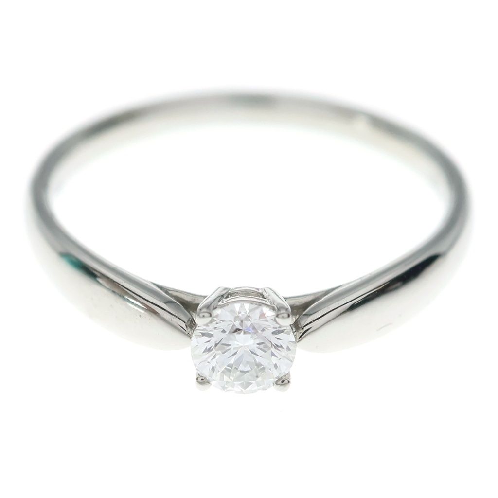 Tiffany & Co Harmony Solitaire Engagement Diamond Platinum Ring Silver — view 4