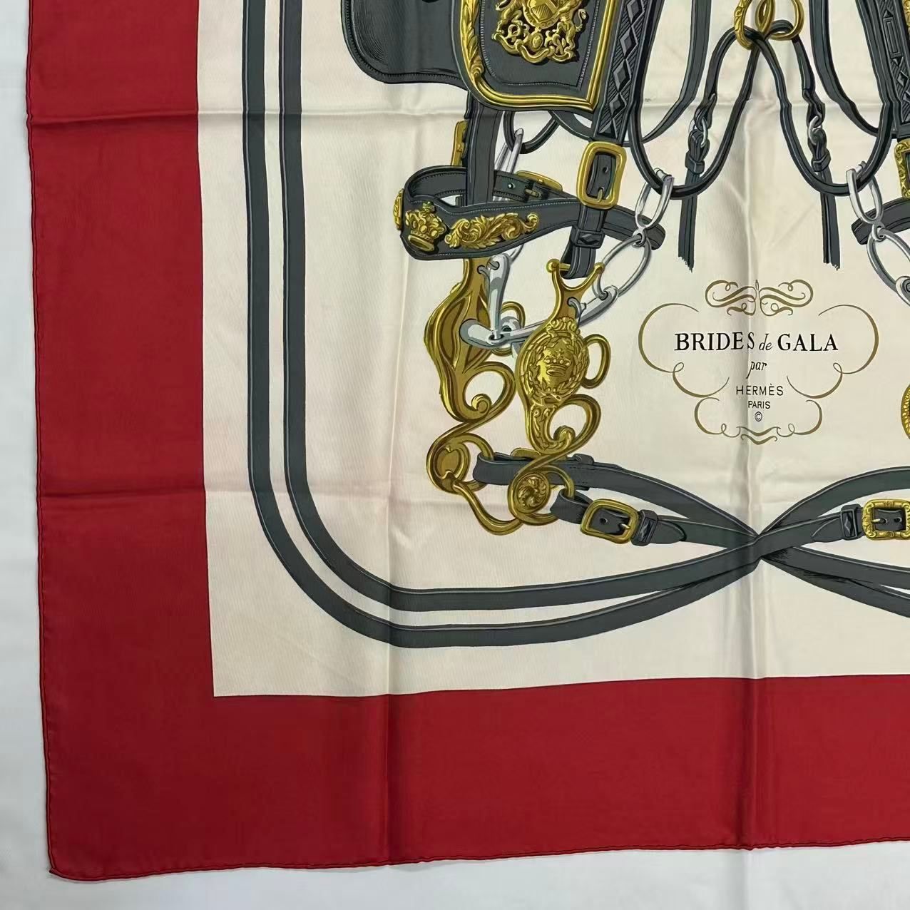 Hermes Carre 90 Silk Scarf Brides de Gala Ceremonial Bridle — view 5