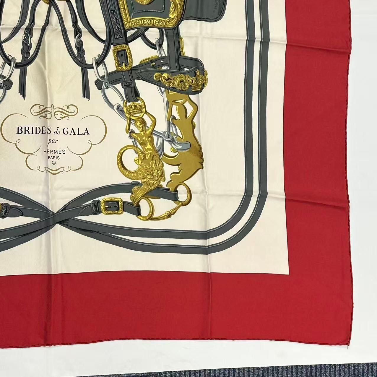 Hermes Carre 90 Silk Scarf Brides de Gala Ceremonial Bridle — view 4
