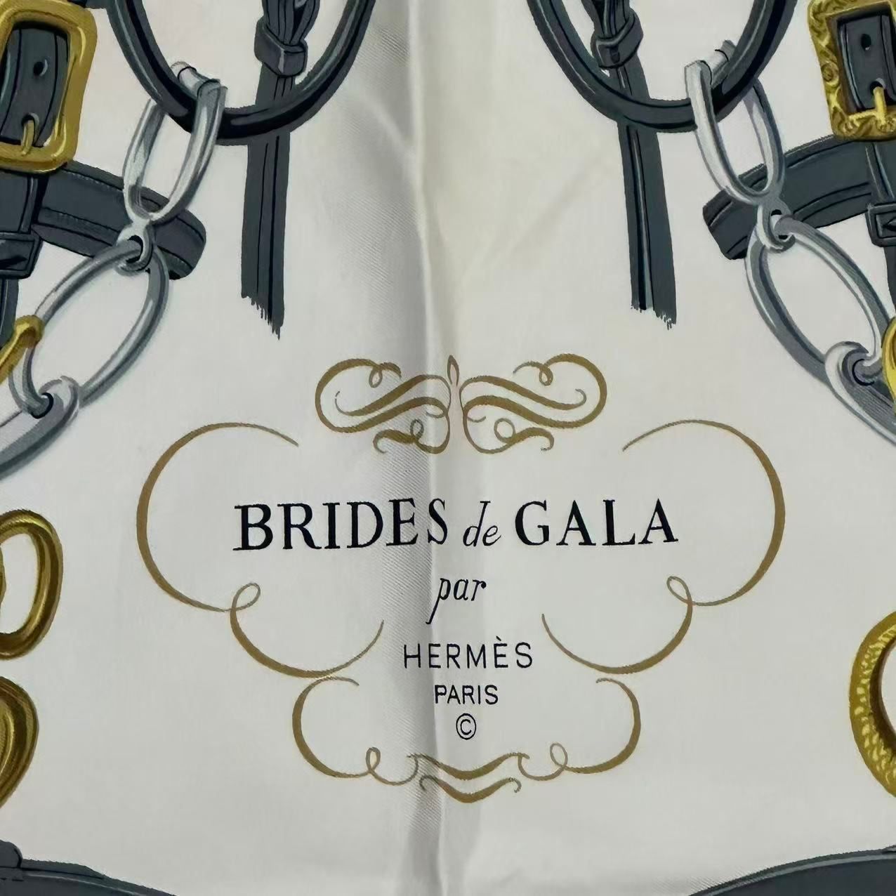 Hermes Carre 90 Silk Scarf Brides de Gala Ceremonial Bridle — view 7