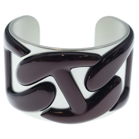 Hermes Nautic Brown Bangle Silver Bracelet