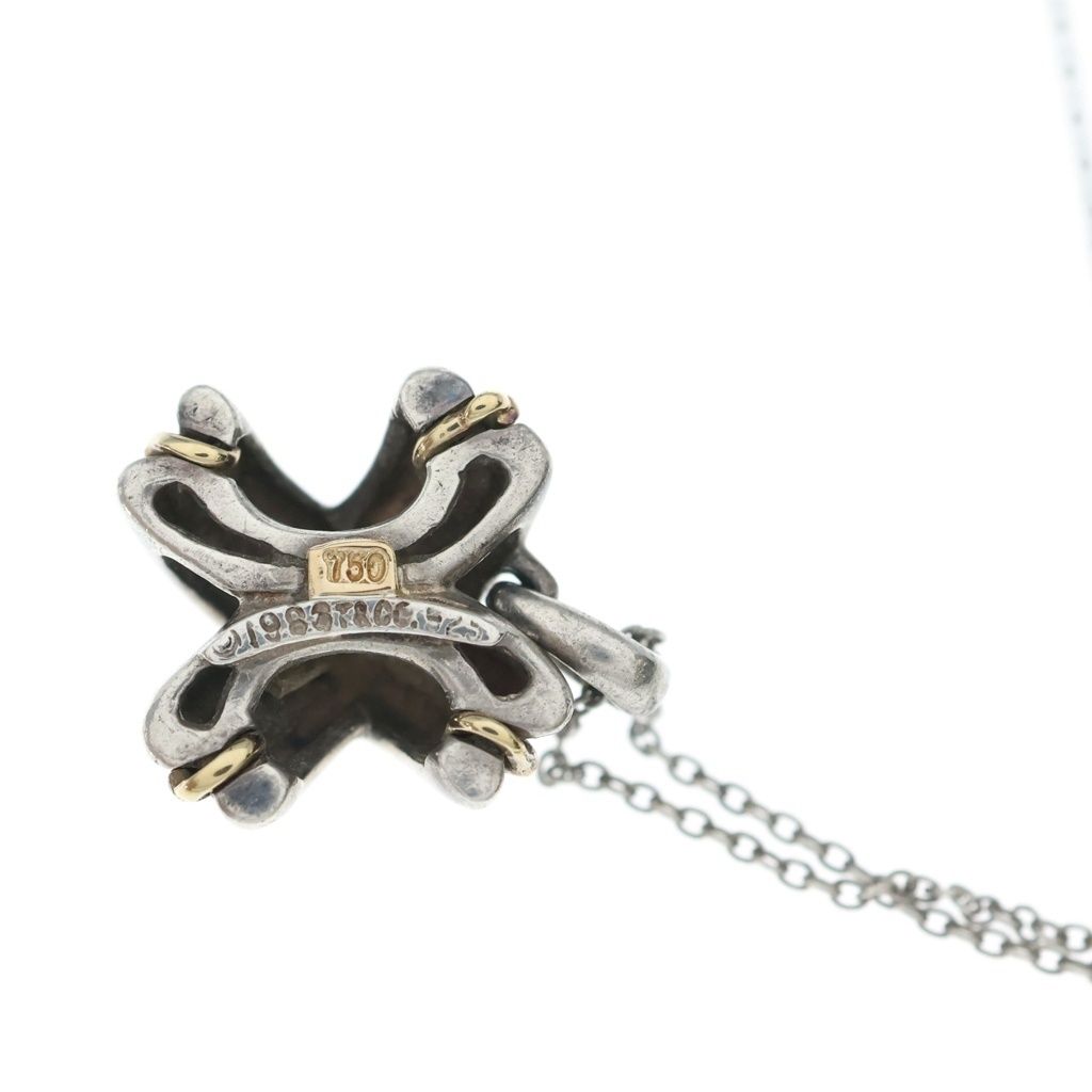 Tiffany & Co Signature Cross Combination Necklace 18k Yellow Gold Silver — view 5
