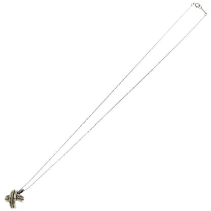 Tiffany & Co Signature Cross Combination Necklace 18k Yellow Gold Silver — view 2
