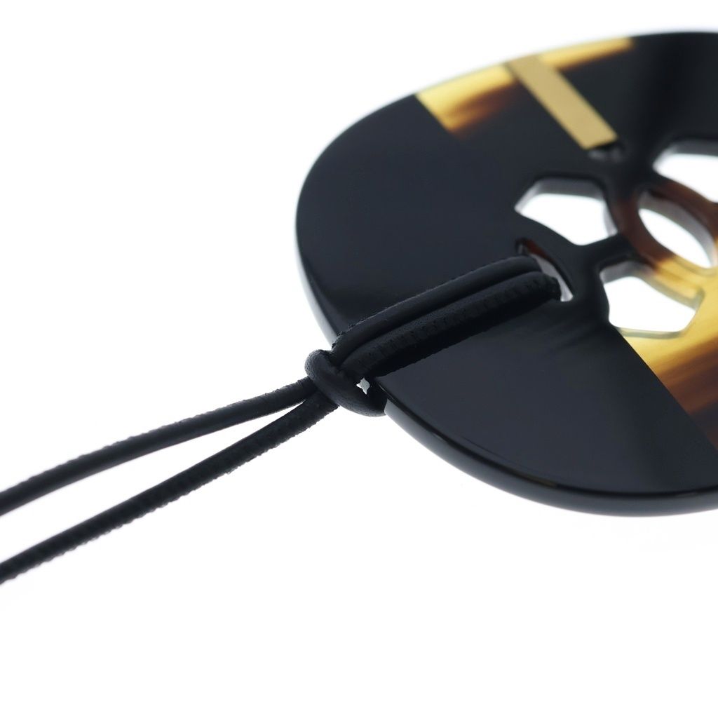 Hermes Lift GM Buffalo Horn Necklace Black Brown — view 5