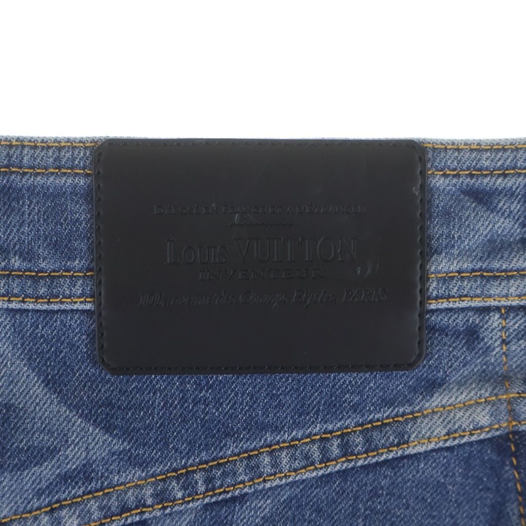 Louis Vuitton Monogram Front Zip Denim Skirt Indigo — view 4