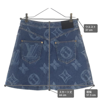 Louis Vuitton Monogram Front Zip Denim Skirt Indigo — view 9