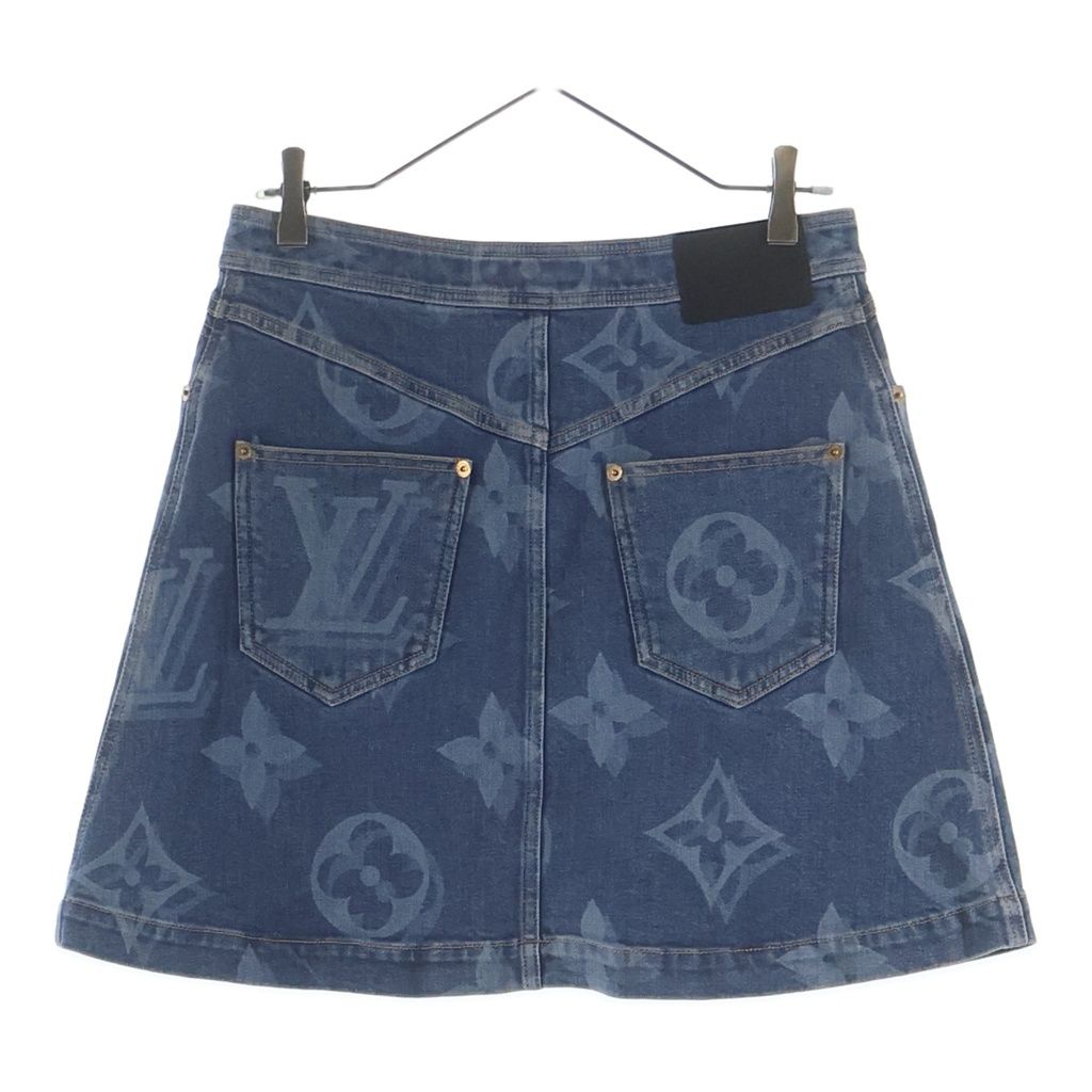 Louis Vuitton Monogram Front Zip Denim Skirt Indigo — view 2